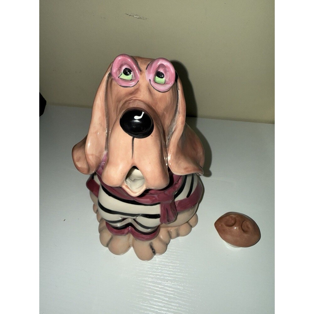 New Rare Bloodhound Dog Ceramic Teapot by Blue Sky Clayworks Heather Goldminc